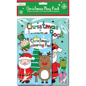 Christmas Play Pack - Festive Holiday Activity Kit Children's Entertainment Santa Claus Reindeer Snowman