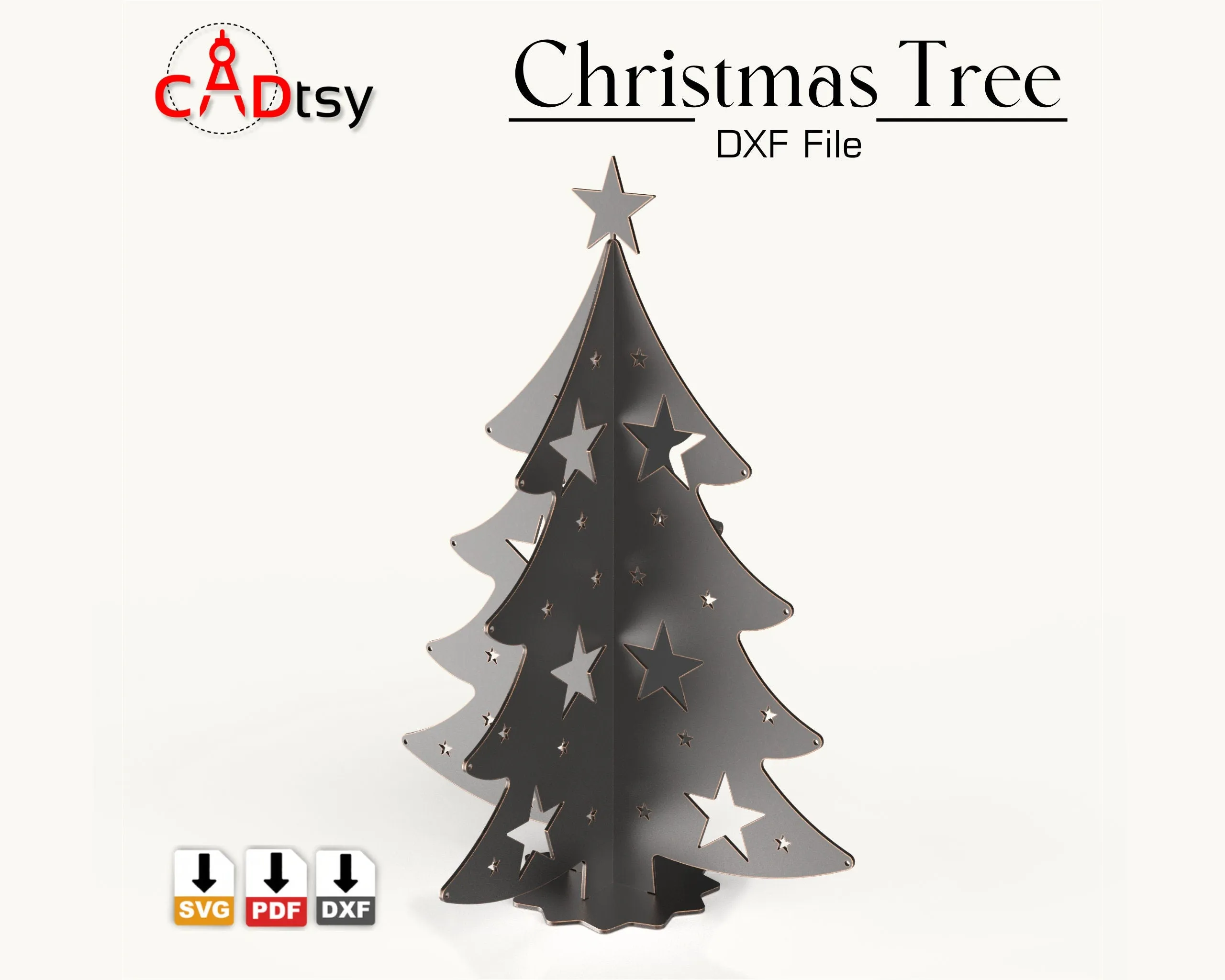 Christmas Tree Metal Decoration DXF / SVG CNC Laser Cutting Files