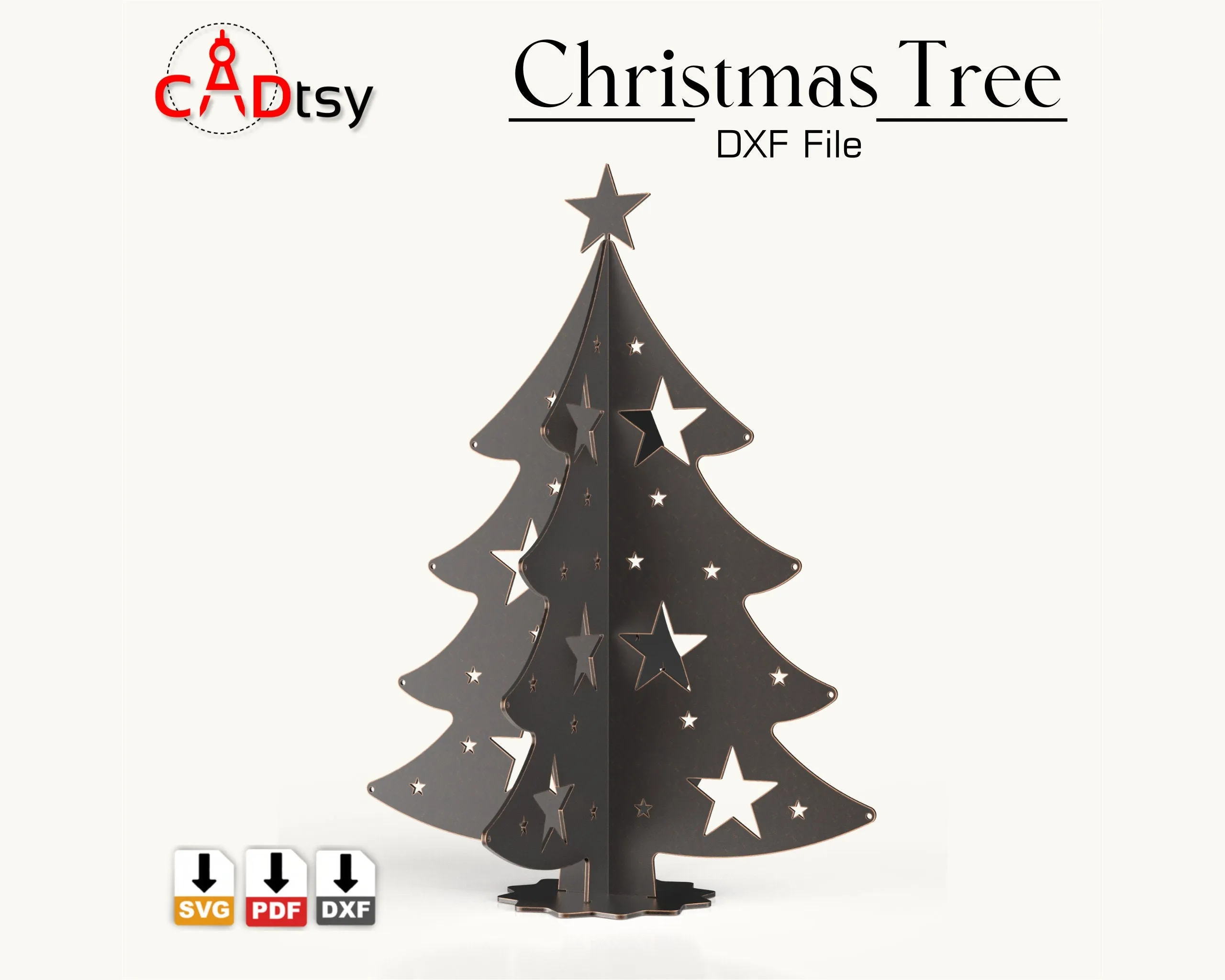 Christmas Tree Metal Decoration DXF / SVG CNC Laser Cutting Files