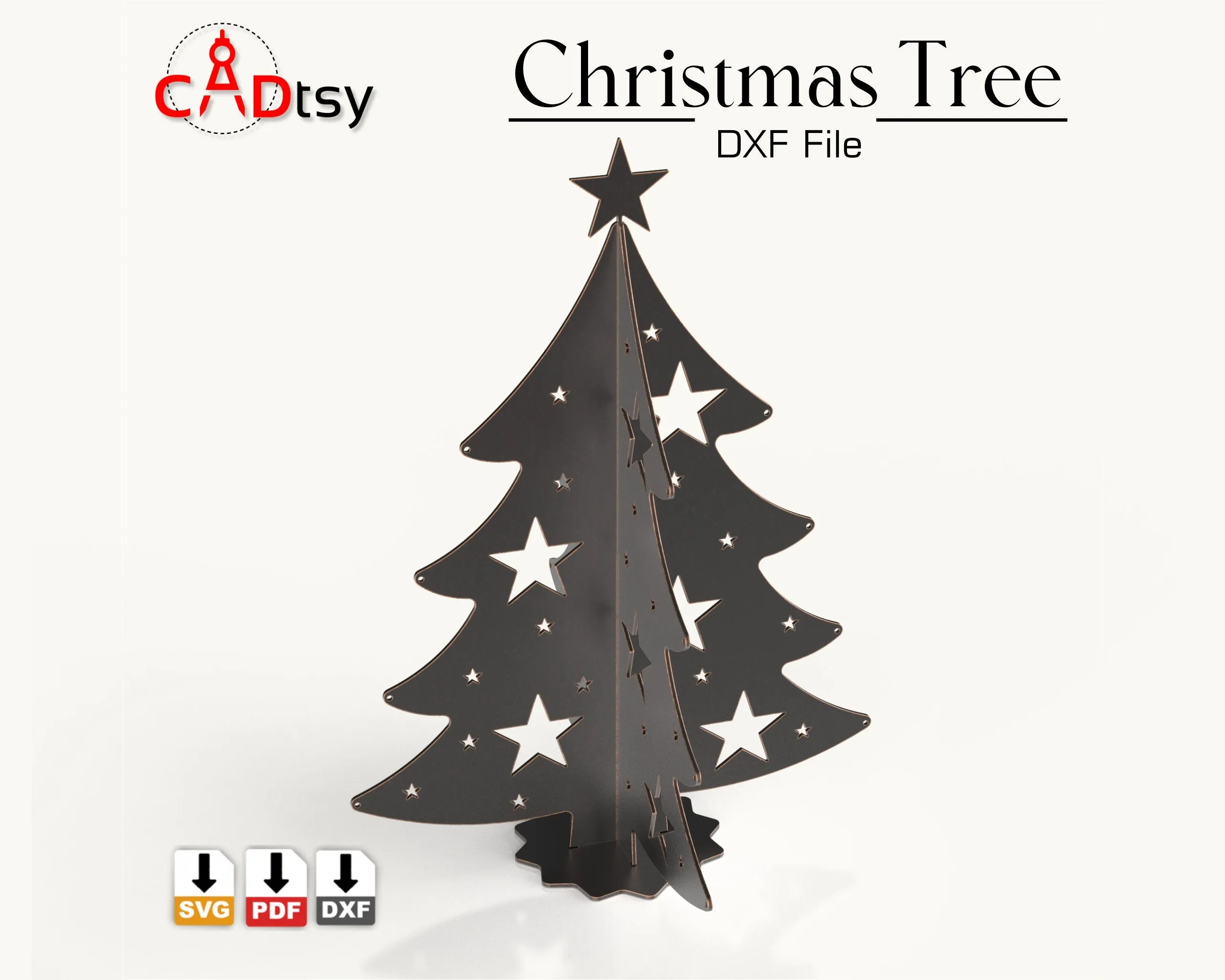 Christmas Tree Metal Decoration DXF / SVG CNC Laser Cutting Files