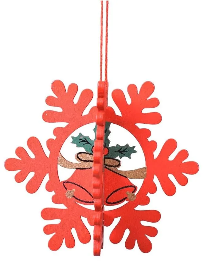 Christmas Tree Pendants Wooden Hollow 3D Ornaments for Party Decoration