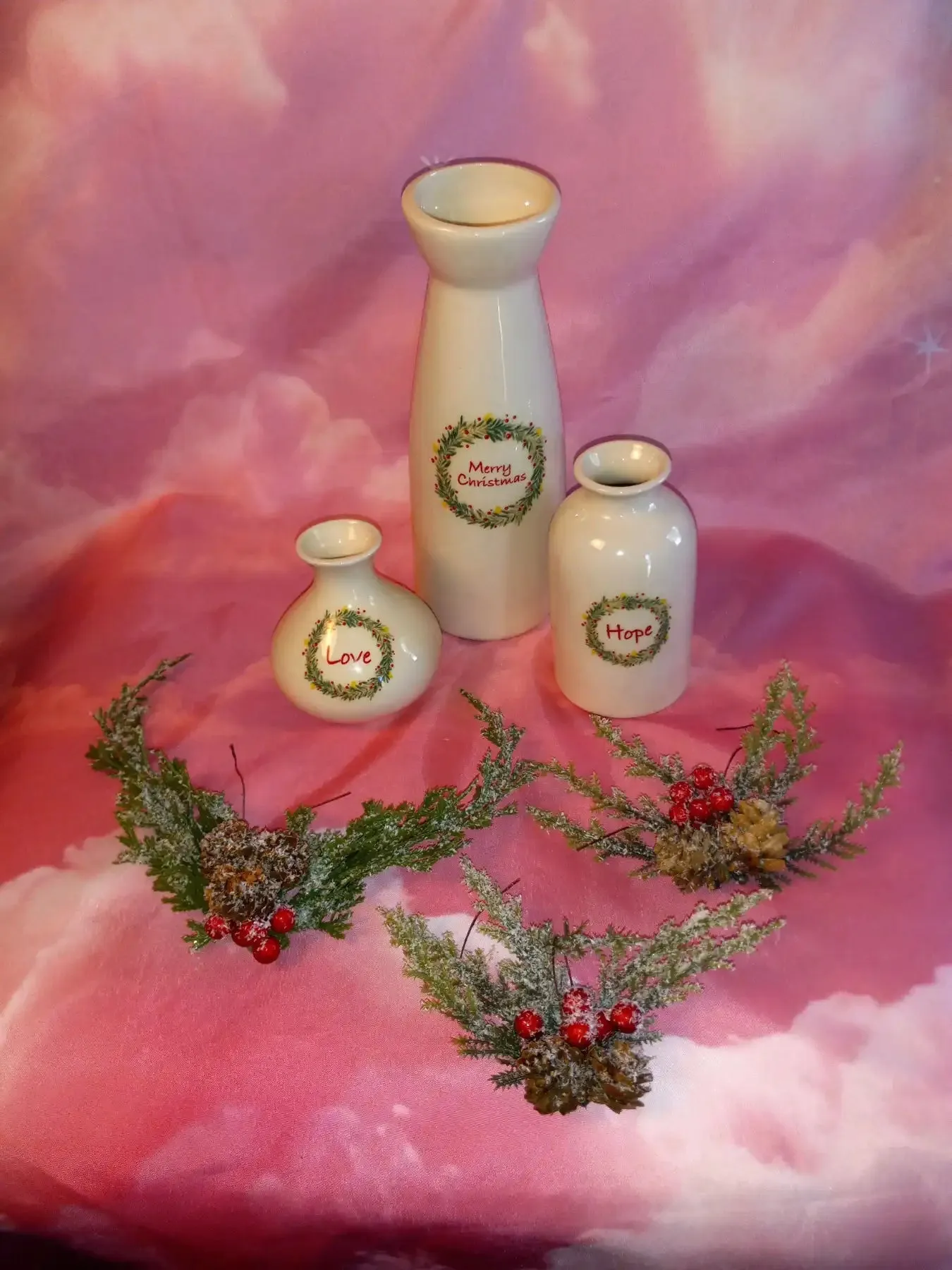 Christmas Vases Set Of 3