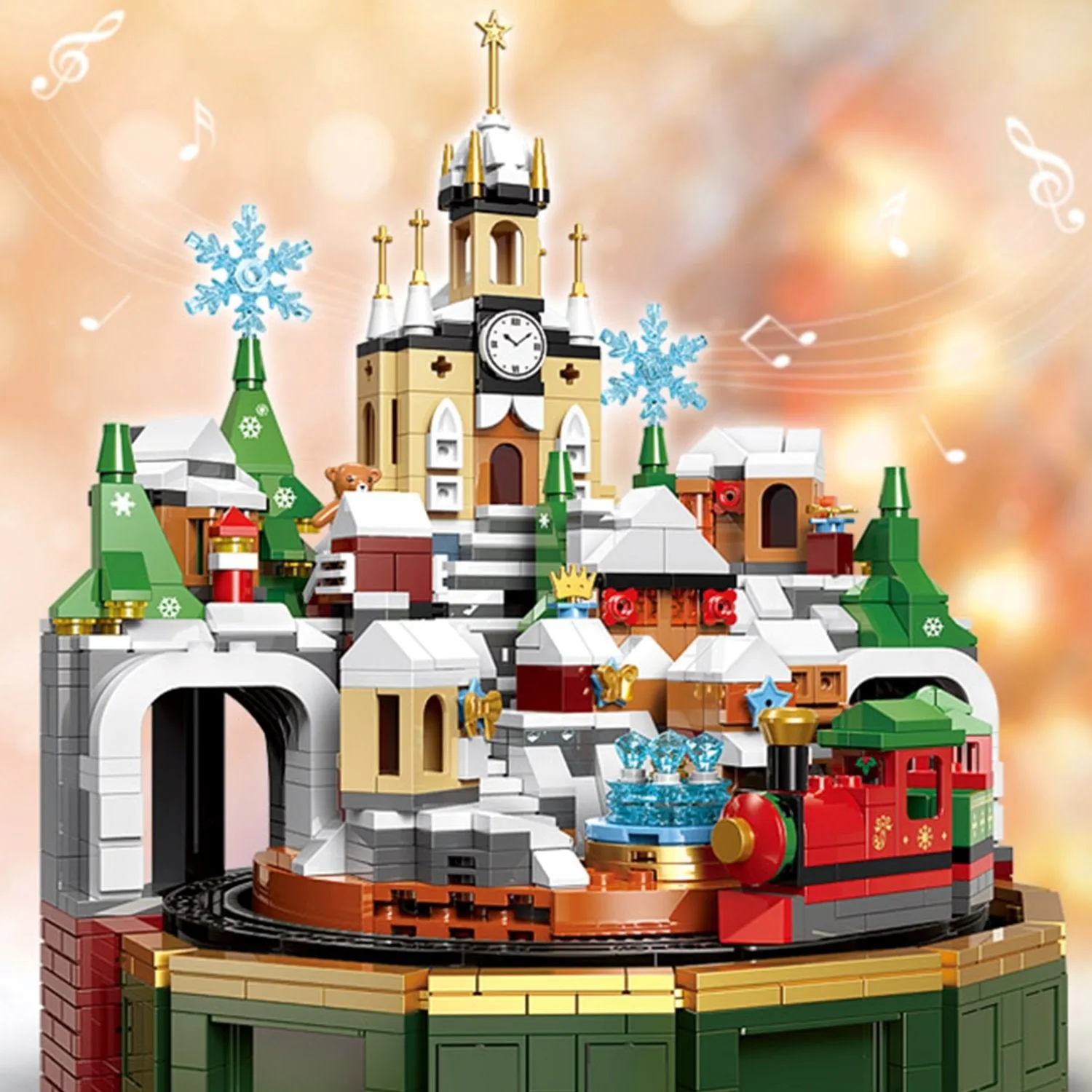 Christmas Village Rotating Mechanics Building Blocks set