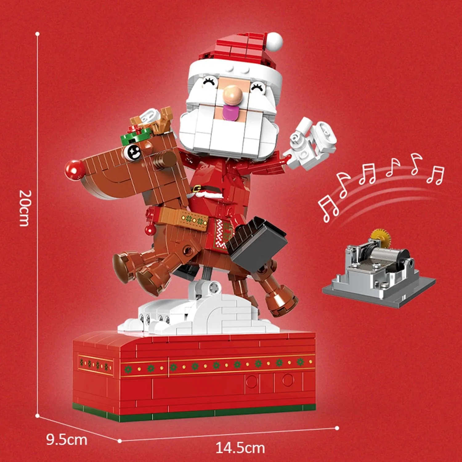 Christmas Village Rotating Mechanics Building Blocks set