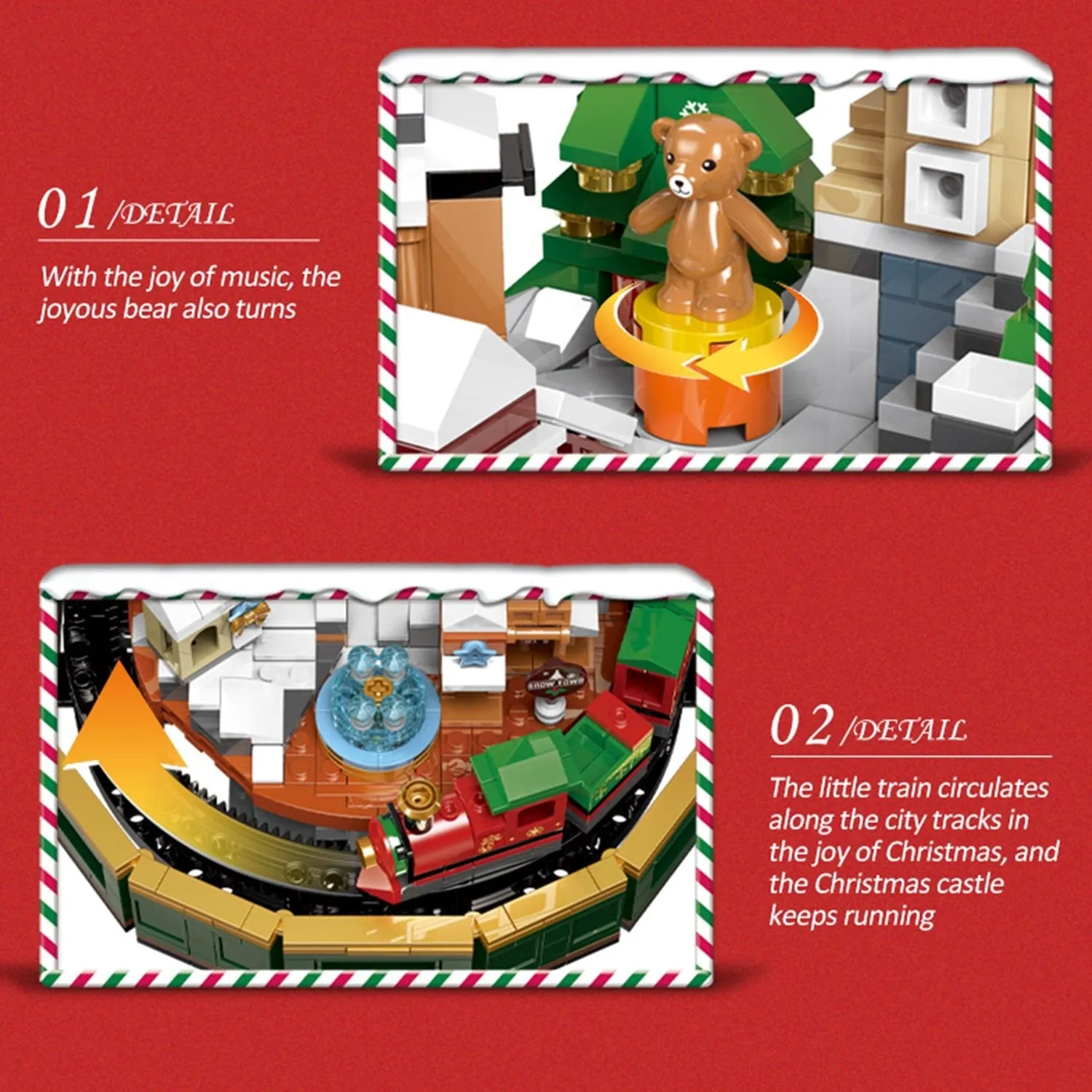 Christmas Village Rotating Mechanics Building Blocks set