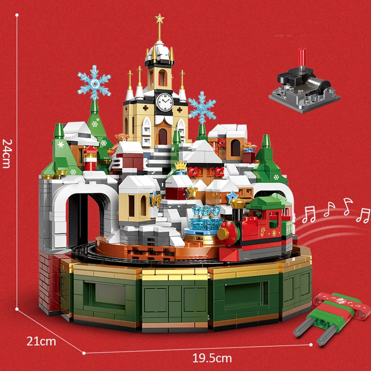 Christmas Village Rotating Mechanics Building Blocks set