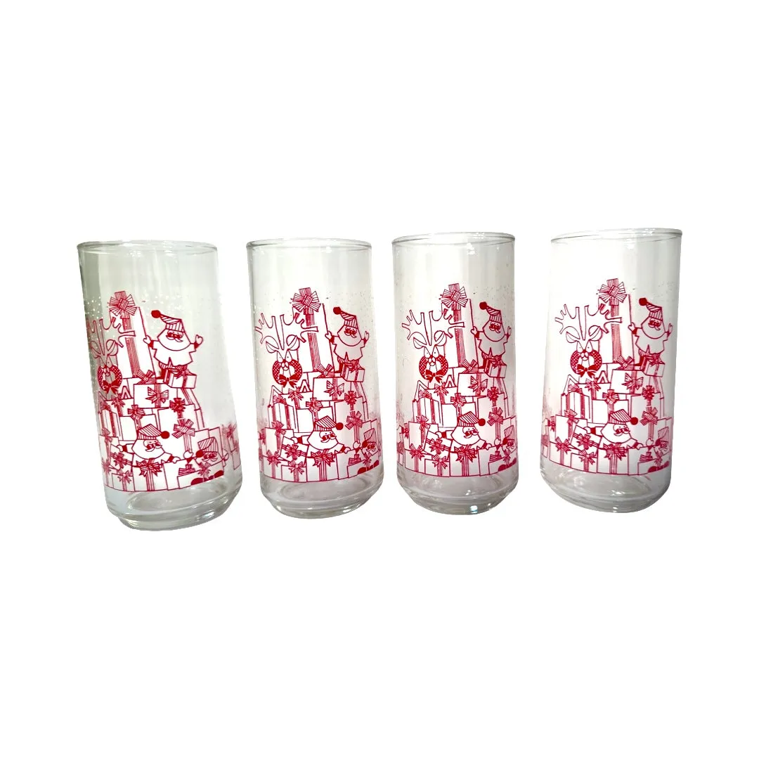 Crisa Mid-Century Santa and Presents 12 Piece Glass Set