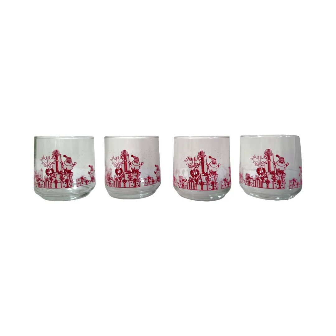 Crisa Mid-Century Santa and Presents 12 Piece Glass Set