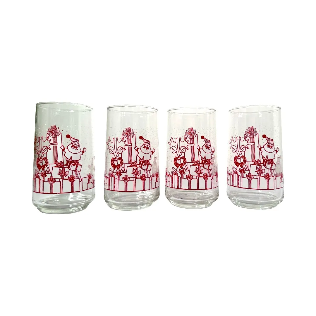 Crisa Mid-Century Santa and Presents 12 Piece Glass Set