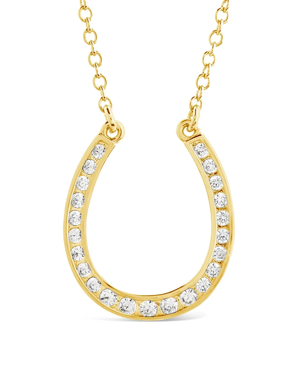 CZ Horseshoe Pendant Necklace