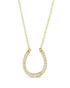 CZ Horseshoe Pendant Necklace