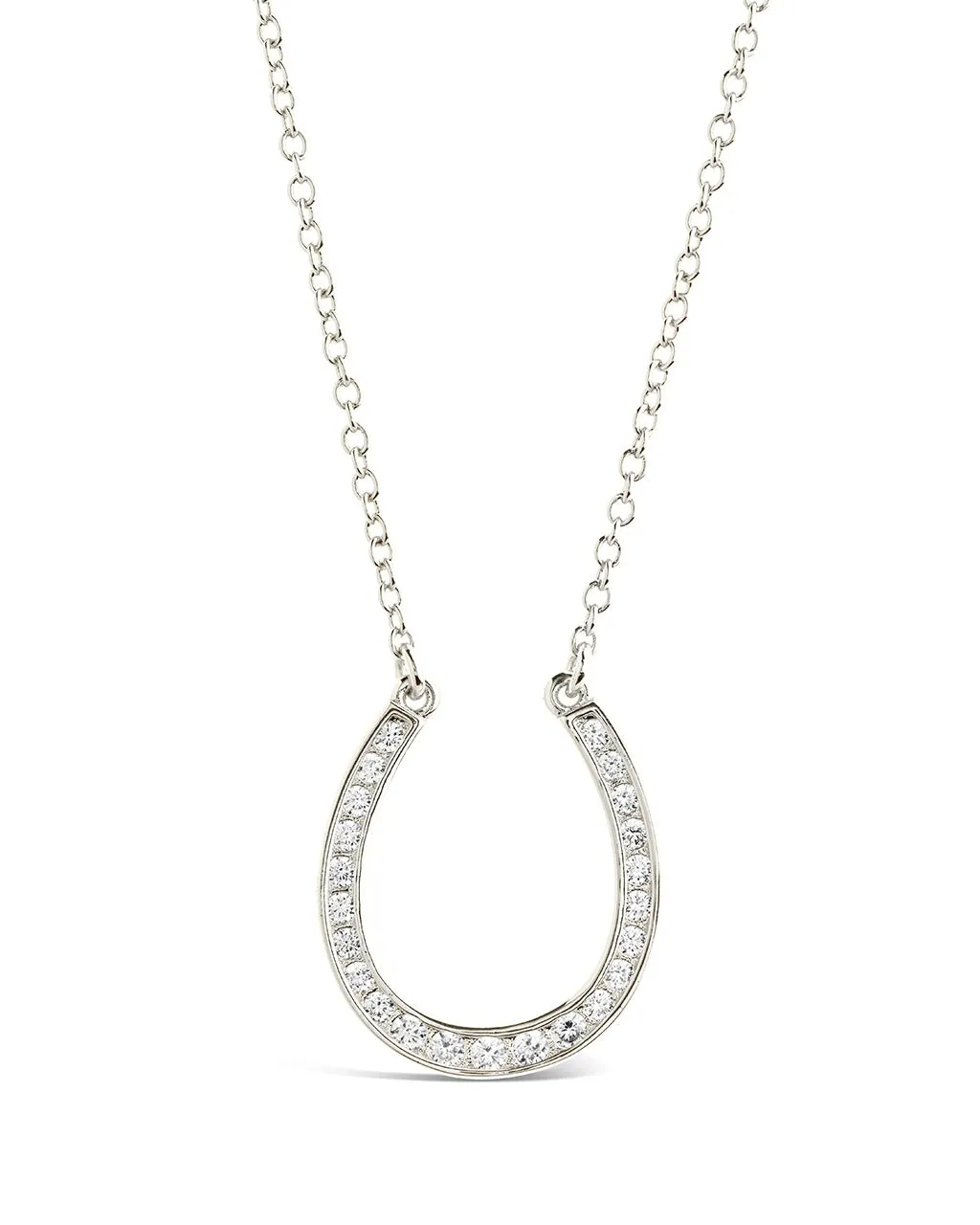 CZ Horseshoe Pendant Necklace