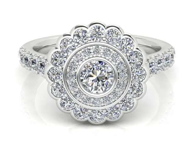 Diamond Cluster Engagement Ring