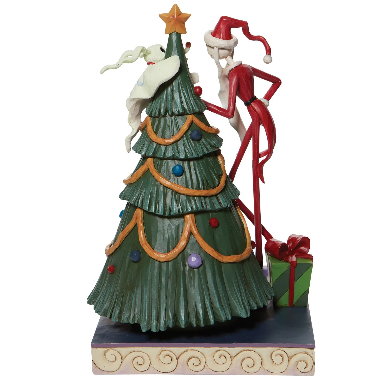 DISNEY TRADITIONS <BR> Santa Jack with Zero by Tree <br> "Decking the Halls"