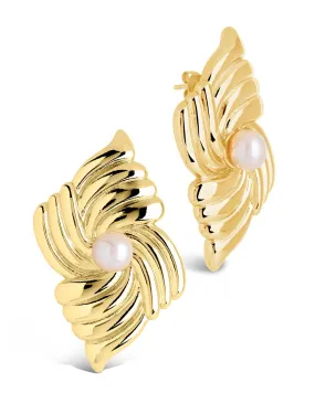 Fantaise Pearl Statement Stud Earrings