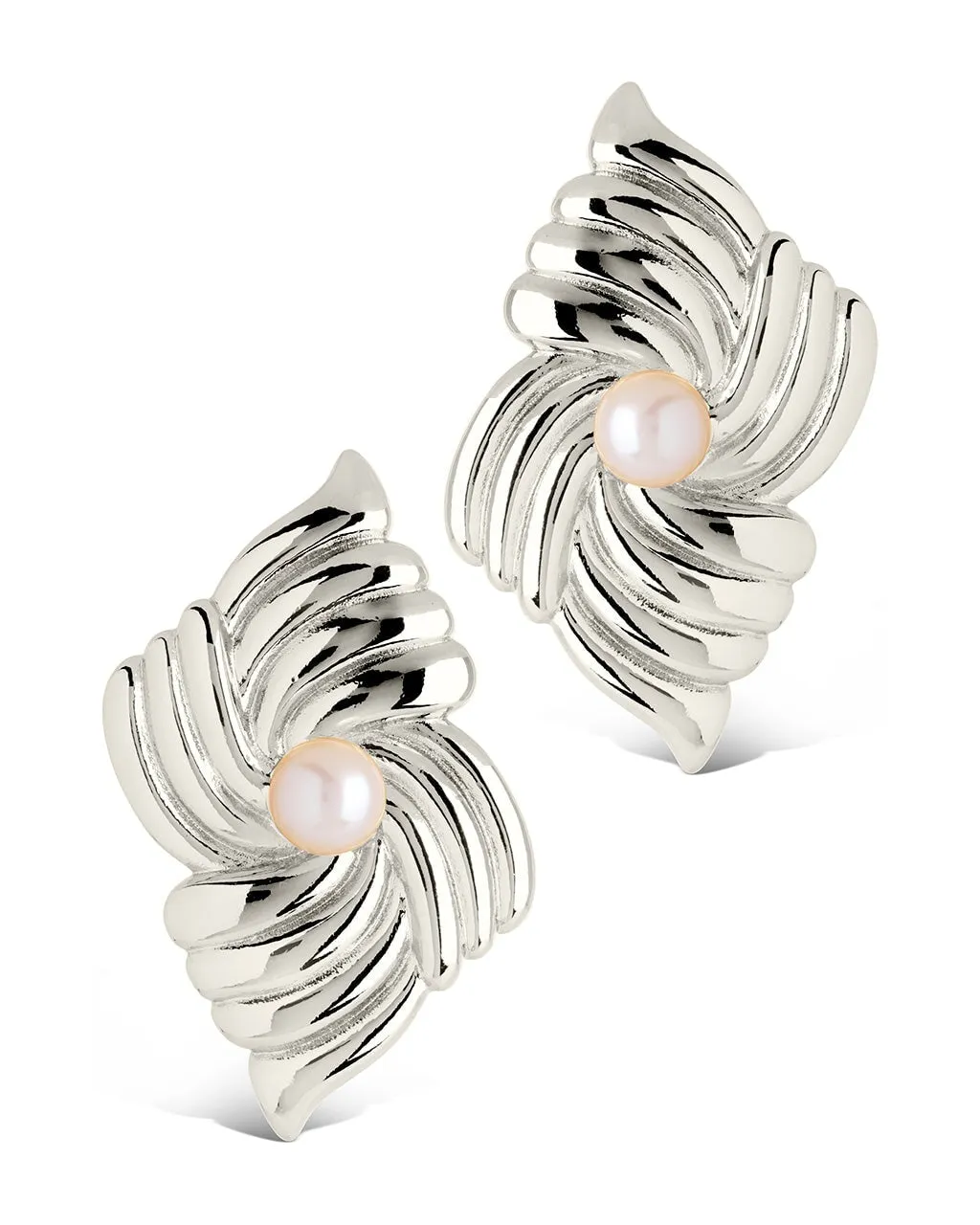 Fantaise Pearl Statement Stud Earrings