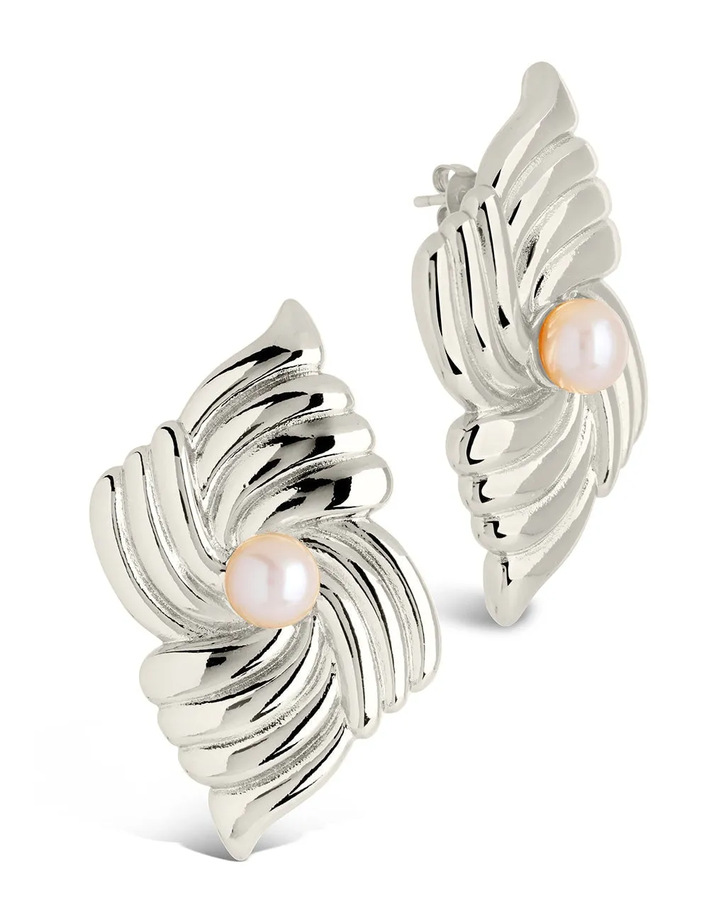 Fantaise Pearl Statement Stud Earrings