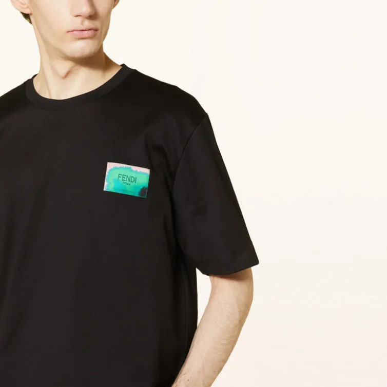 FE - Men 'Black' Fendi Label badge Oversized T-Shirt FE795