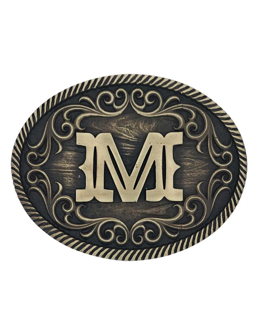 Filigree Initial "M" Belt Buckle