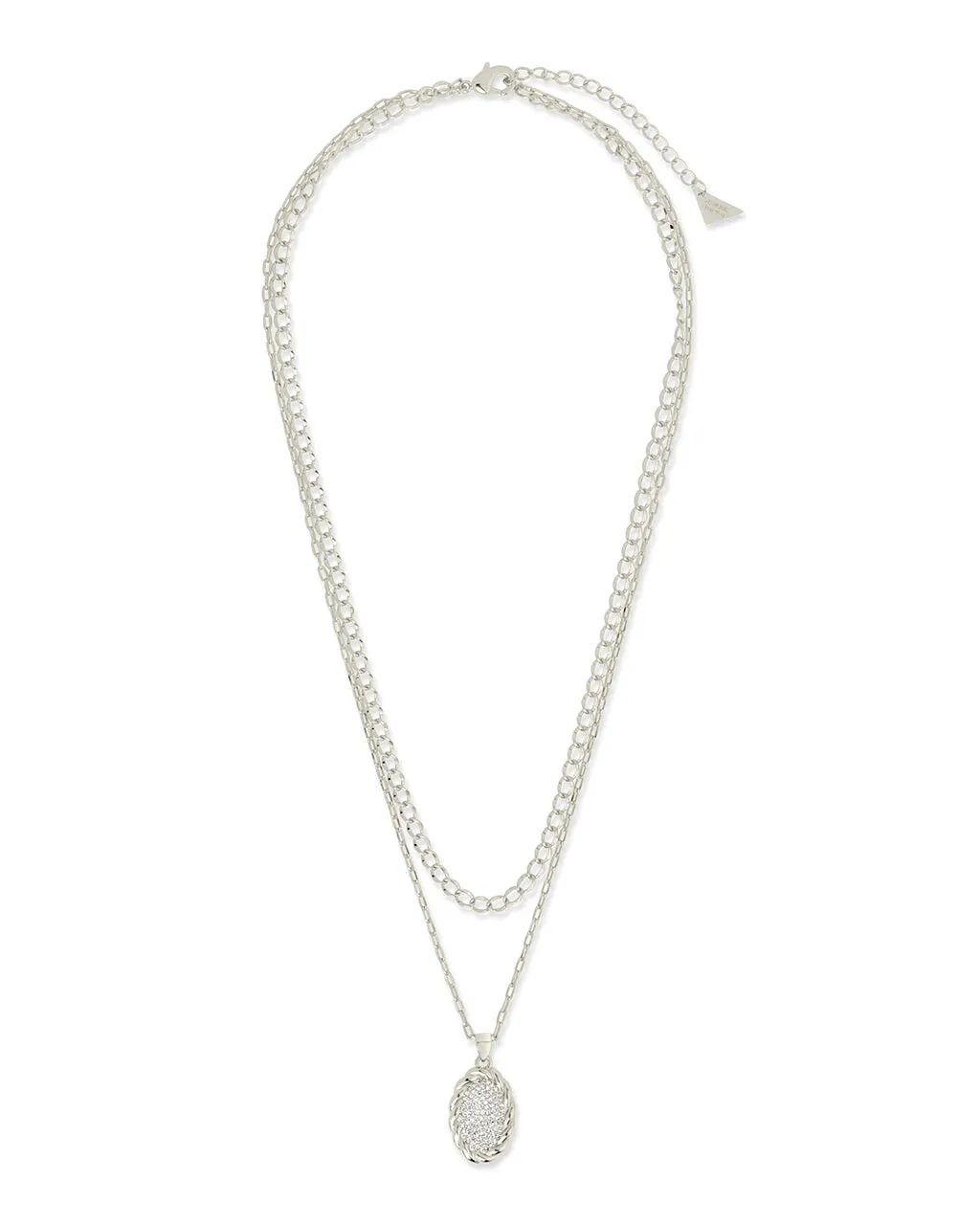 Galette CZ Pendant Layered Necklace