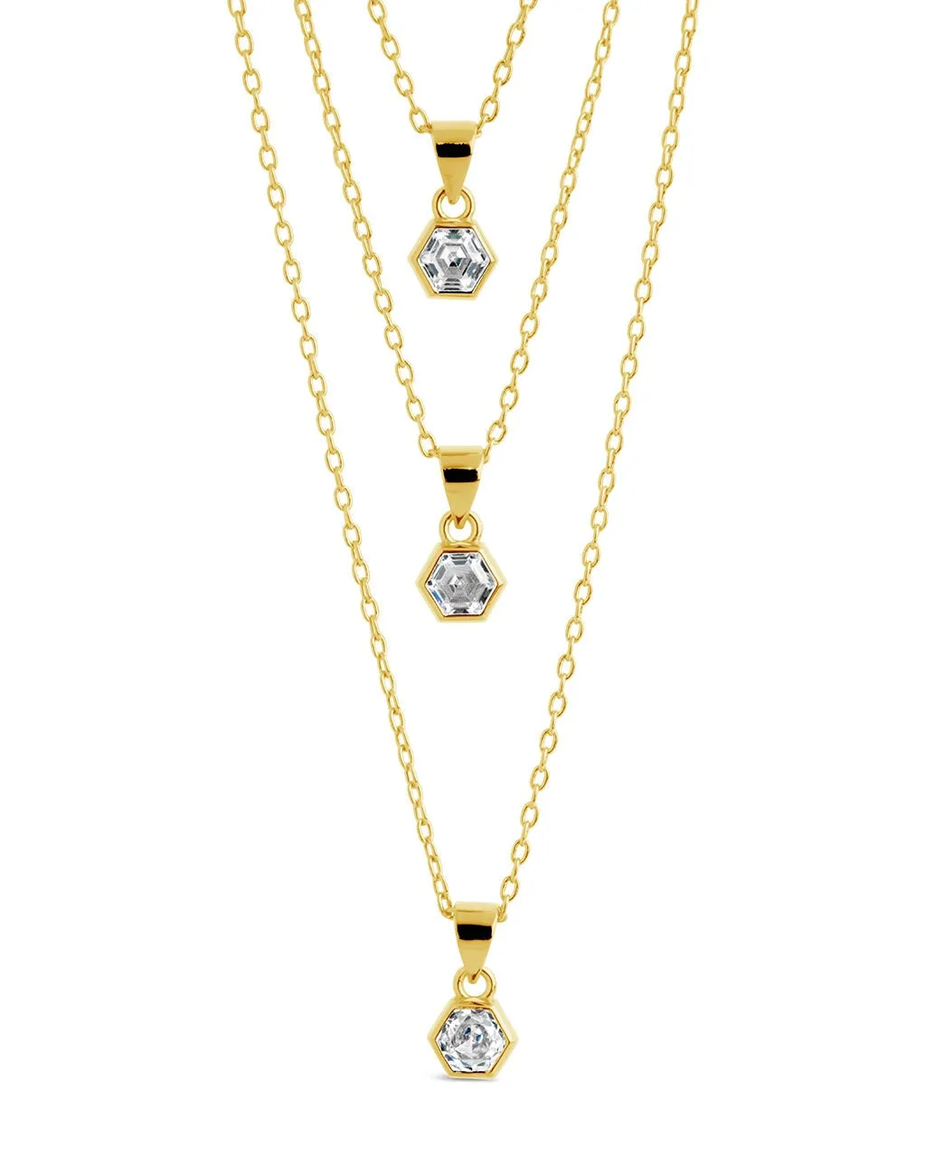 Gia CZ Charm Layered Necklace