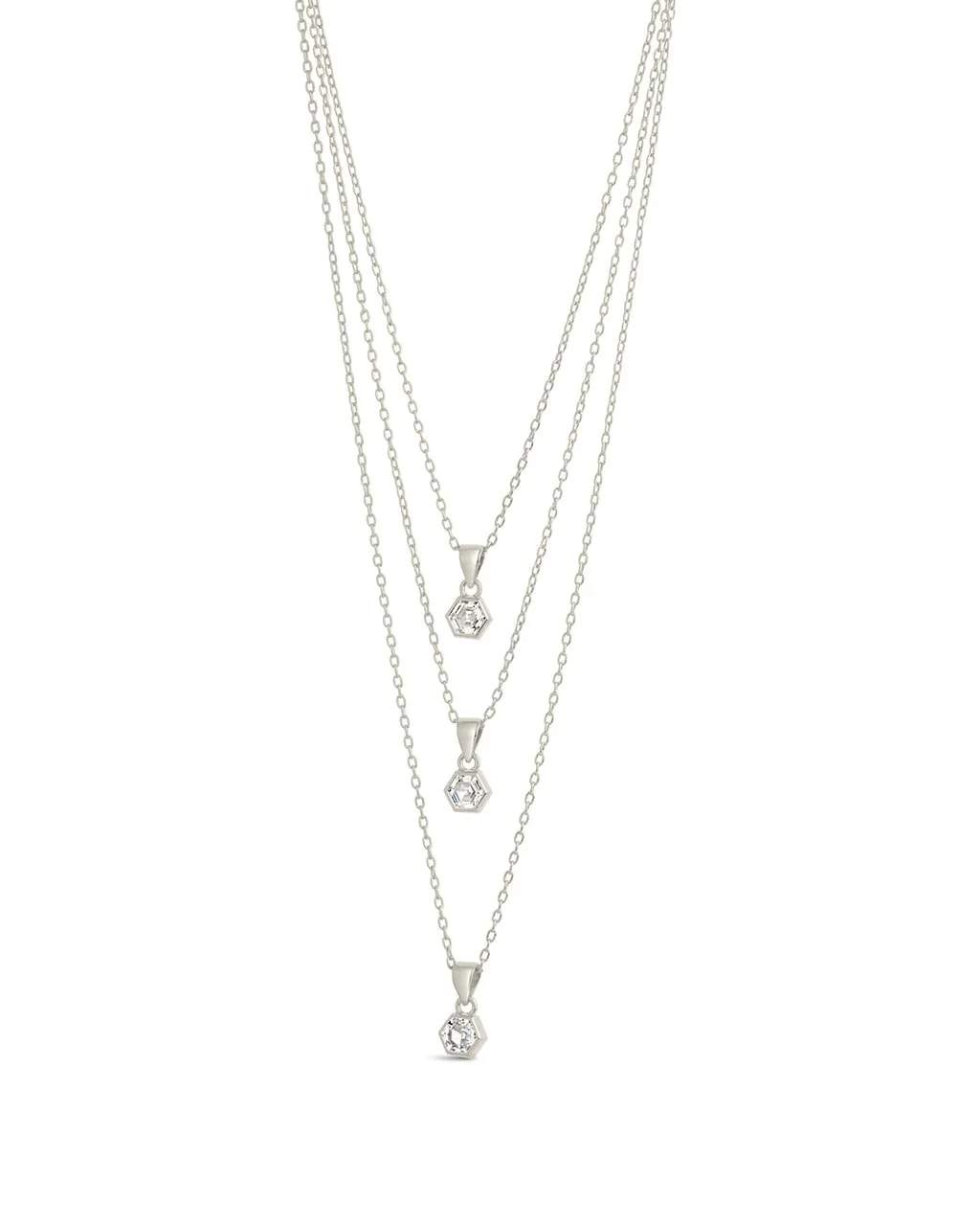 Gia CZ Charm Layered Necklace