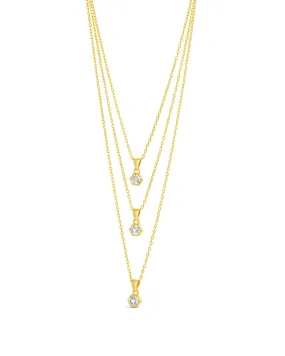 Gia CZ Charm Layered Necklace