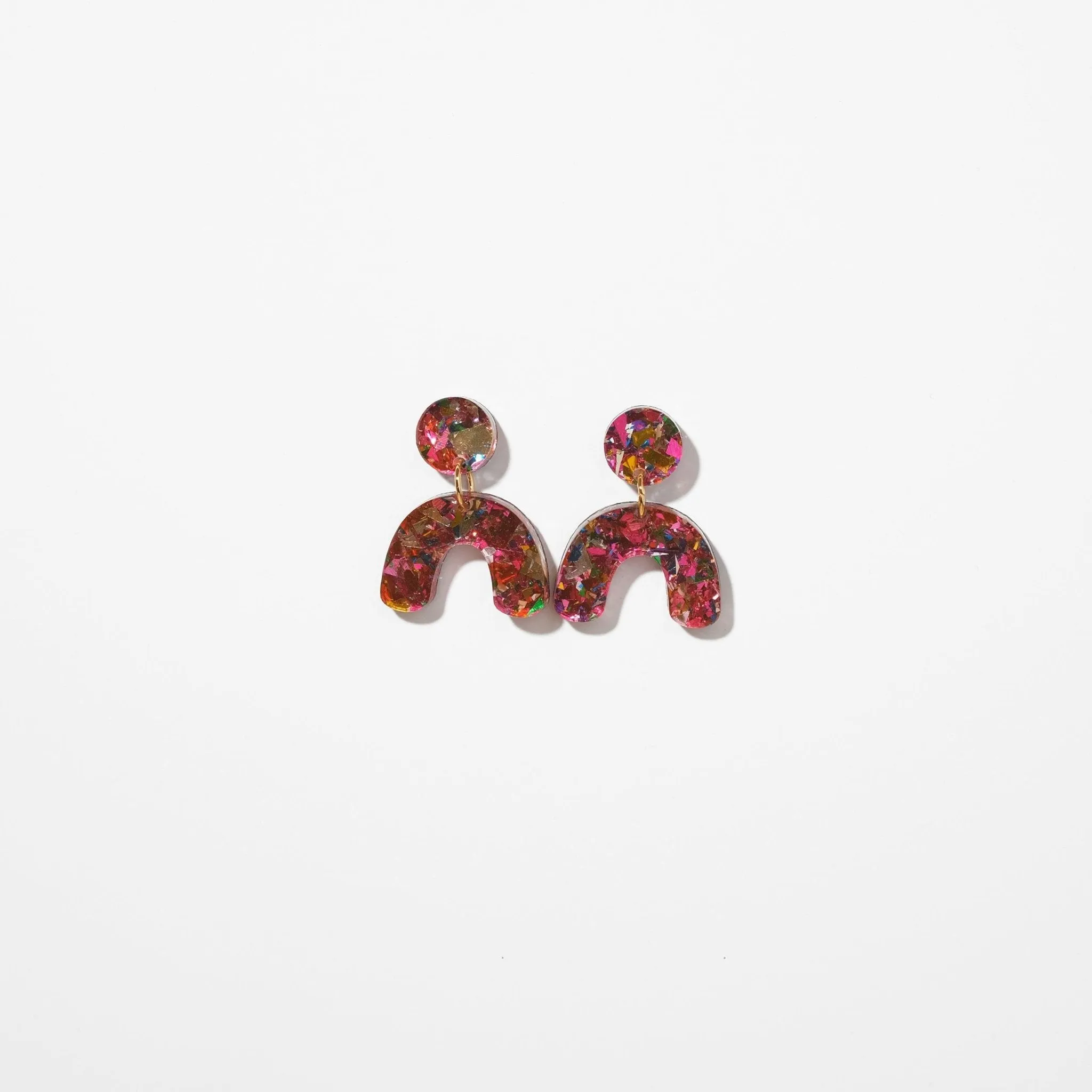 glitter mini arch earrings