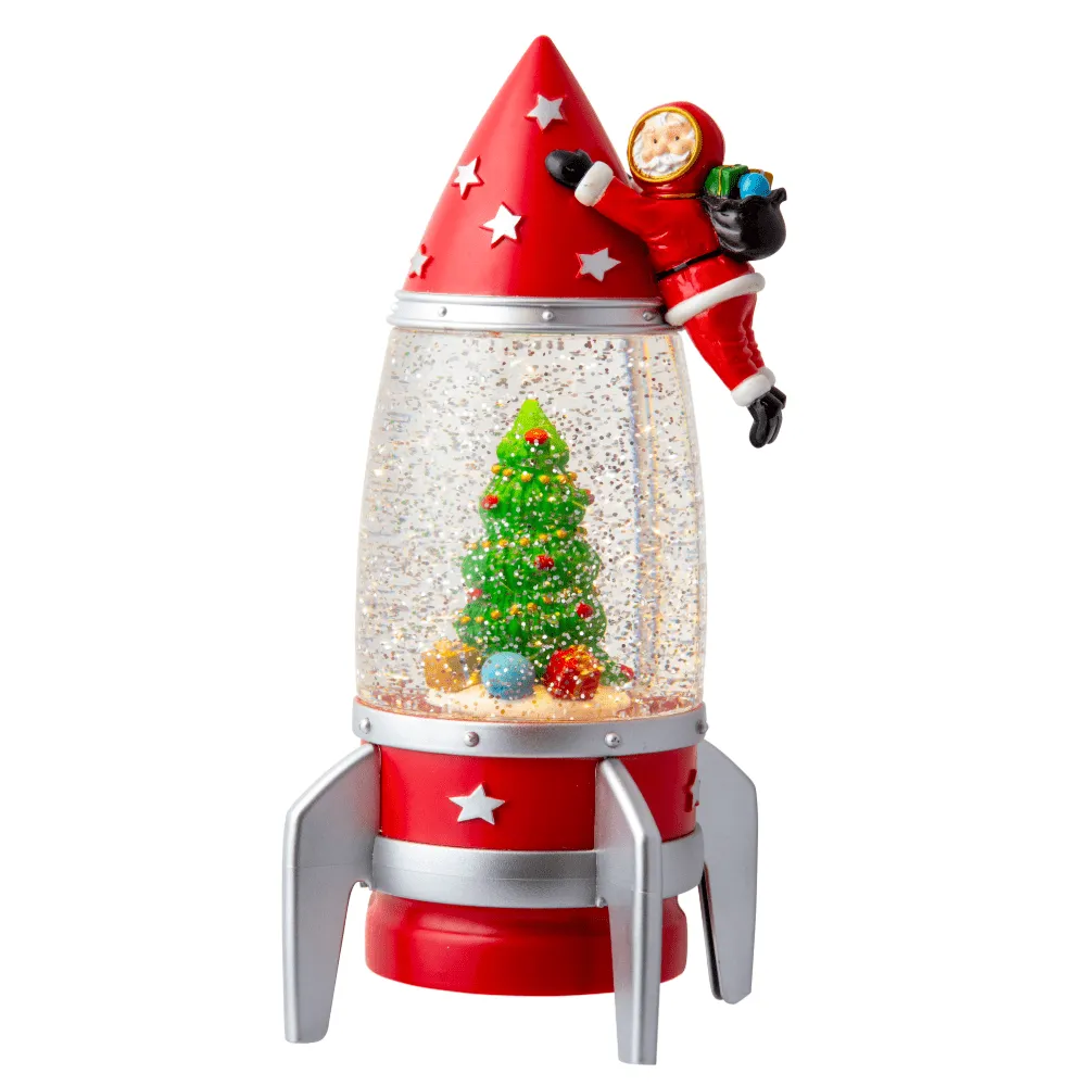 Glitter Swirl Astro-Santa Spaceship USB