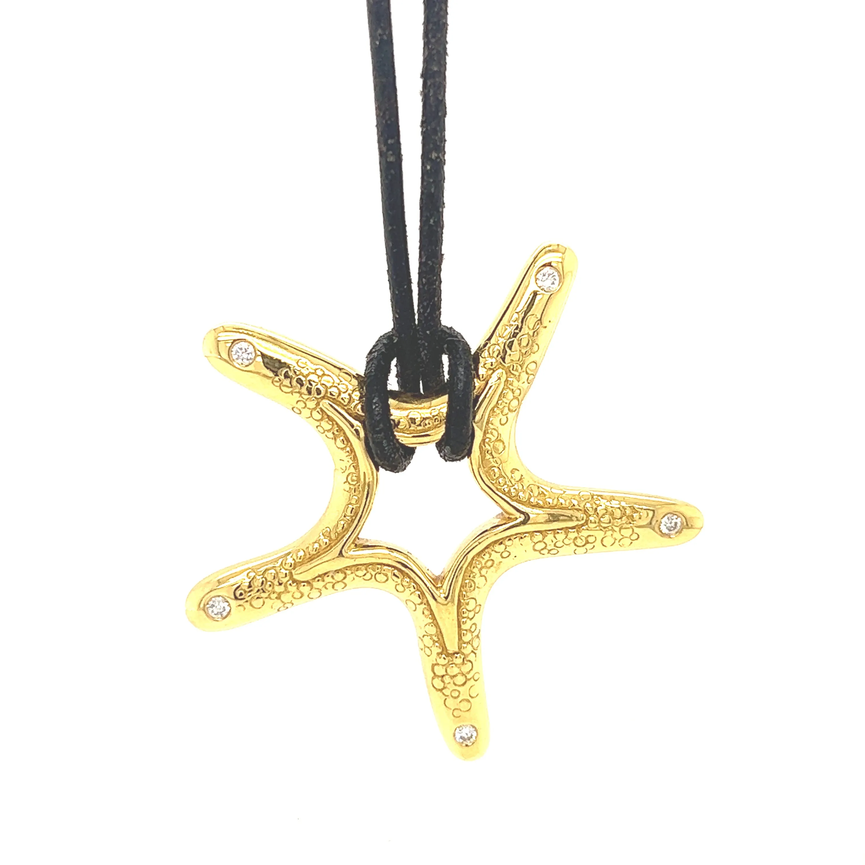 Gold & Diamond Starfish Necklace