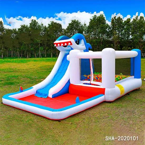 GOLD Inflatable Simple Outdoor Bounce Hut and Water Slide