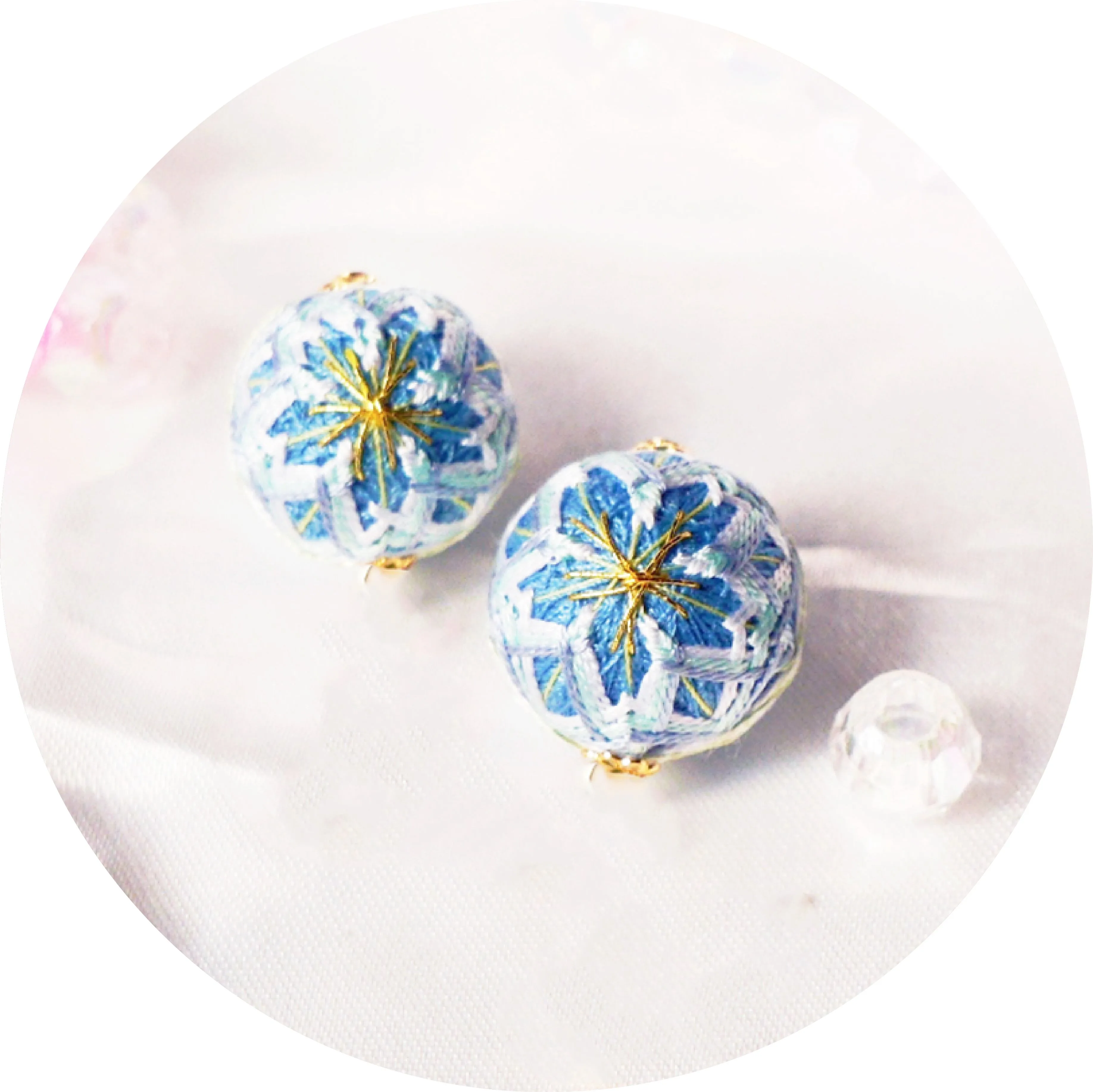 HAReTEMRI FACTORY | Temari Earrings 1.5cm | Sakura Blue