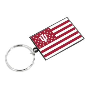 Indiana Hoosiers American Flag Keychain