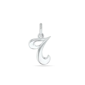 Initial T Love Letter Mini Pendant in Silver