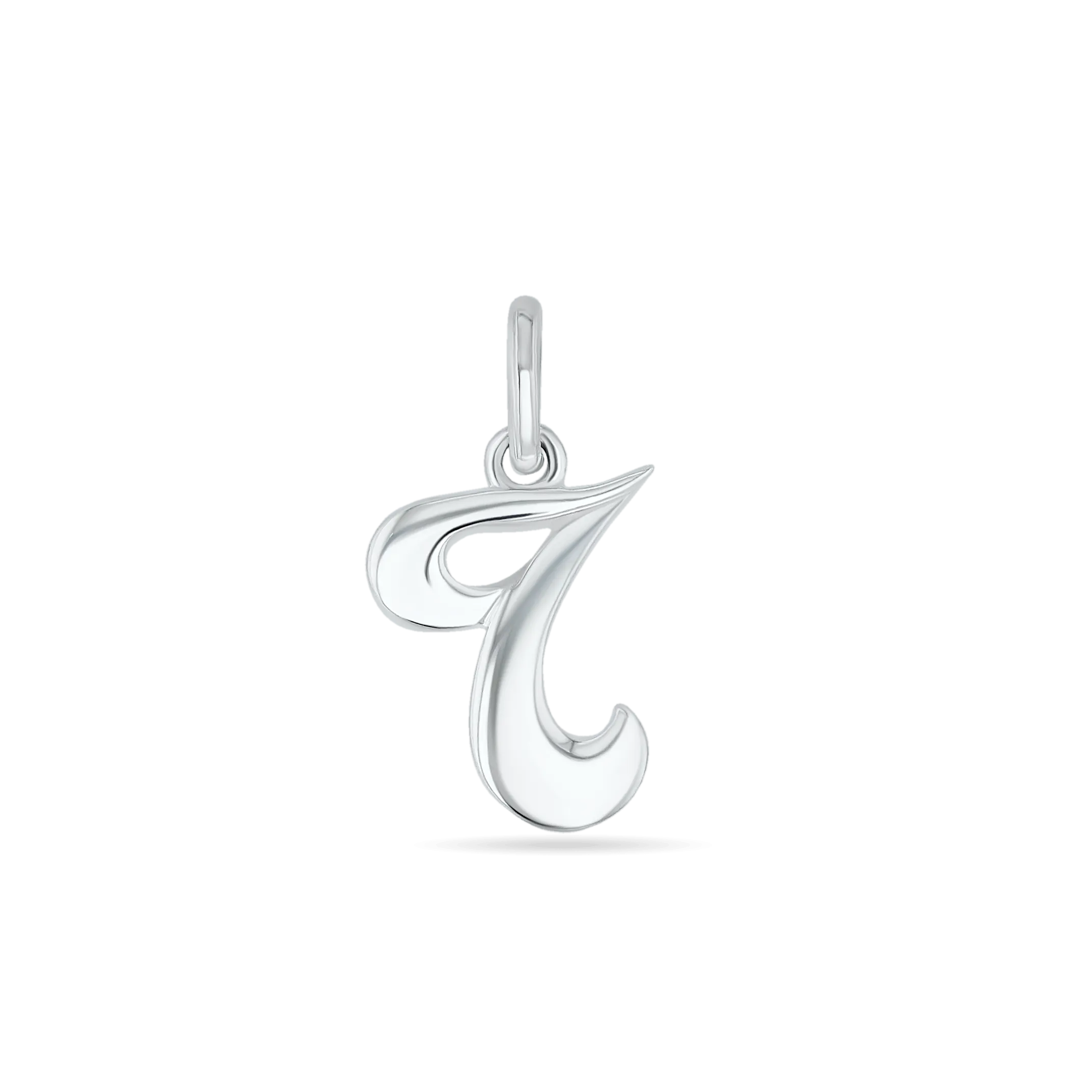 Initial T Love Letter Mini Pendant in Silver