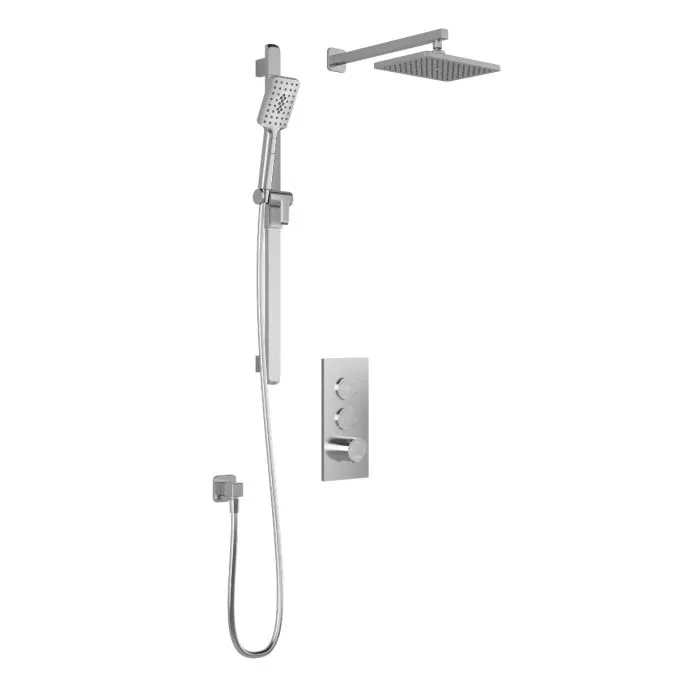 KALIA-KAREO TB2, 2 Way Thermostatic shower systems with push-button - Wall arm