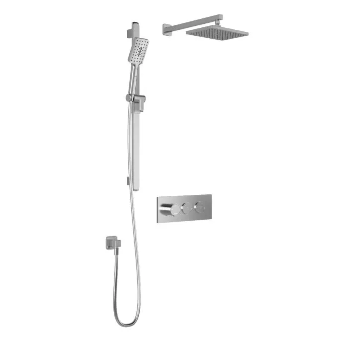 KALIA-KAREO TB2, 2 Way Thermostatic shower systems with push-button - Wall arm