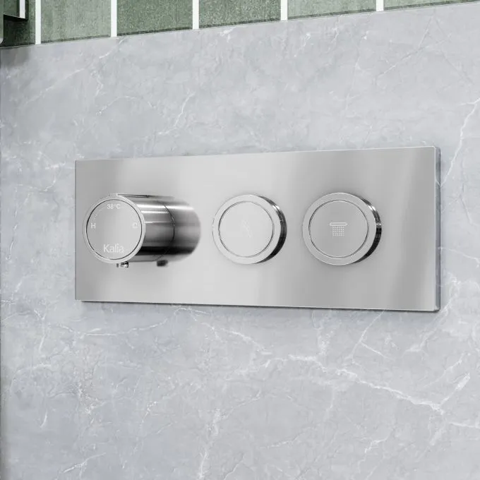 KALIA-KAREO TB2, 2 Way Thermostatic shower systems with push-button - Wall arm