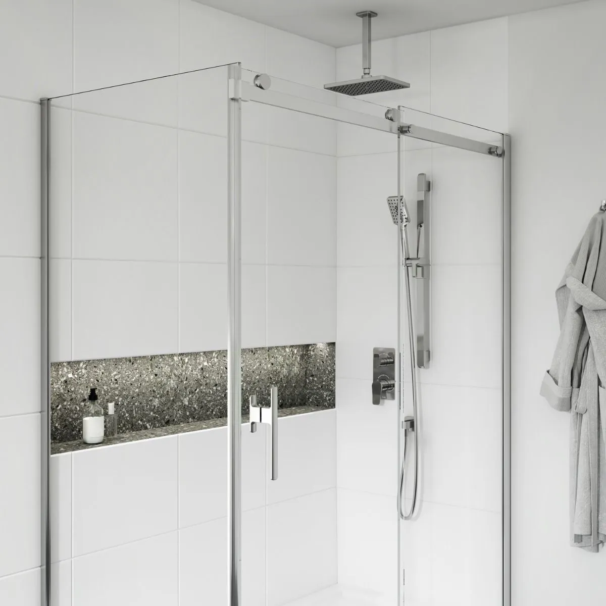 KALIA - MOROKA TD2 CHROME- Vertical Ceiling arm (2 WAY SHOWER SYSTEMS )