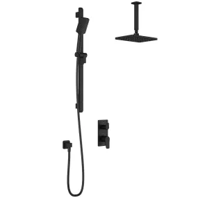 KALIA - MOROKA TD2 Matt Black- Vertical Ceiling arm (2 WAY SHOWER SYSTEMS )