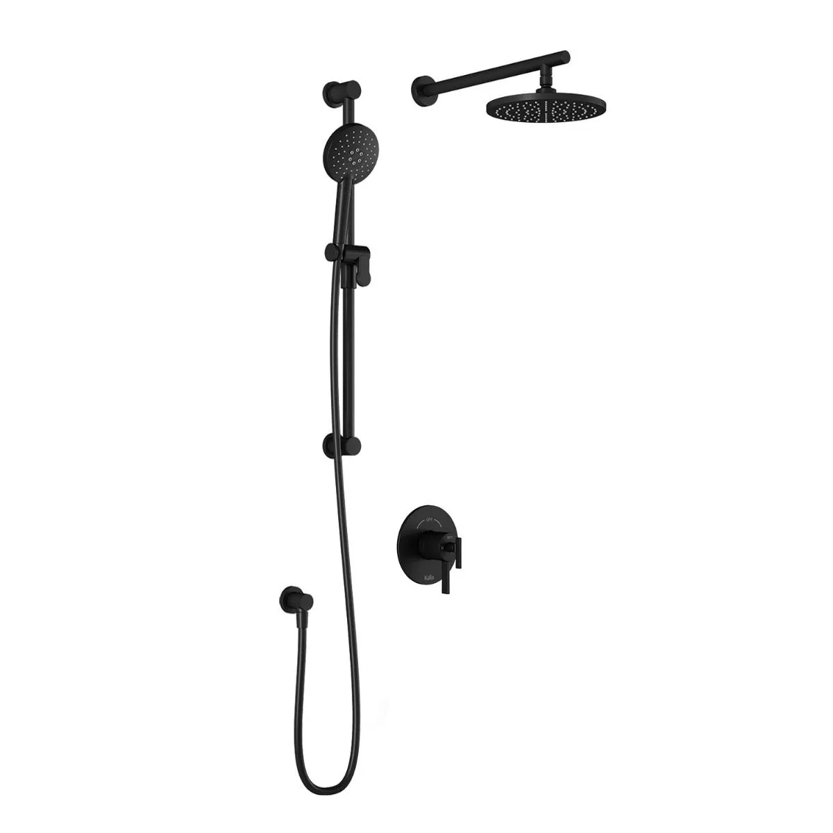 KALIA - ROUNDONE TCD1 MATT BLACK- WALL ARM (2 WAY SHOWER SYSTEMS )