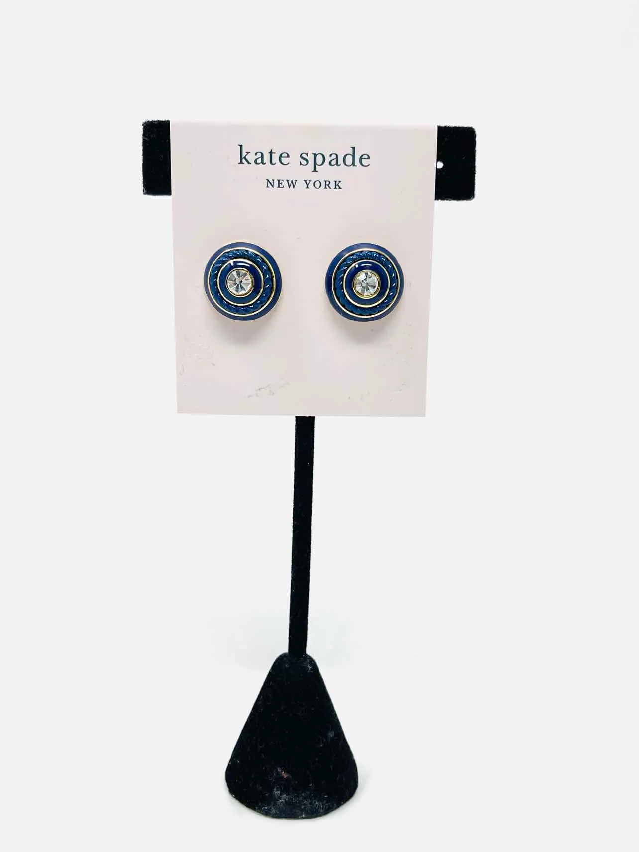 Kate Spade Gold/Navy Stud Jeweled NEW Jewelry Earrings