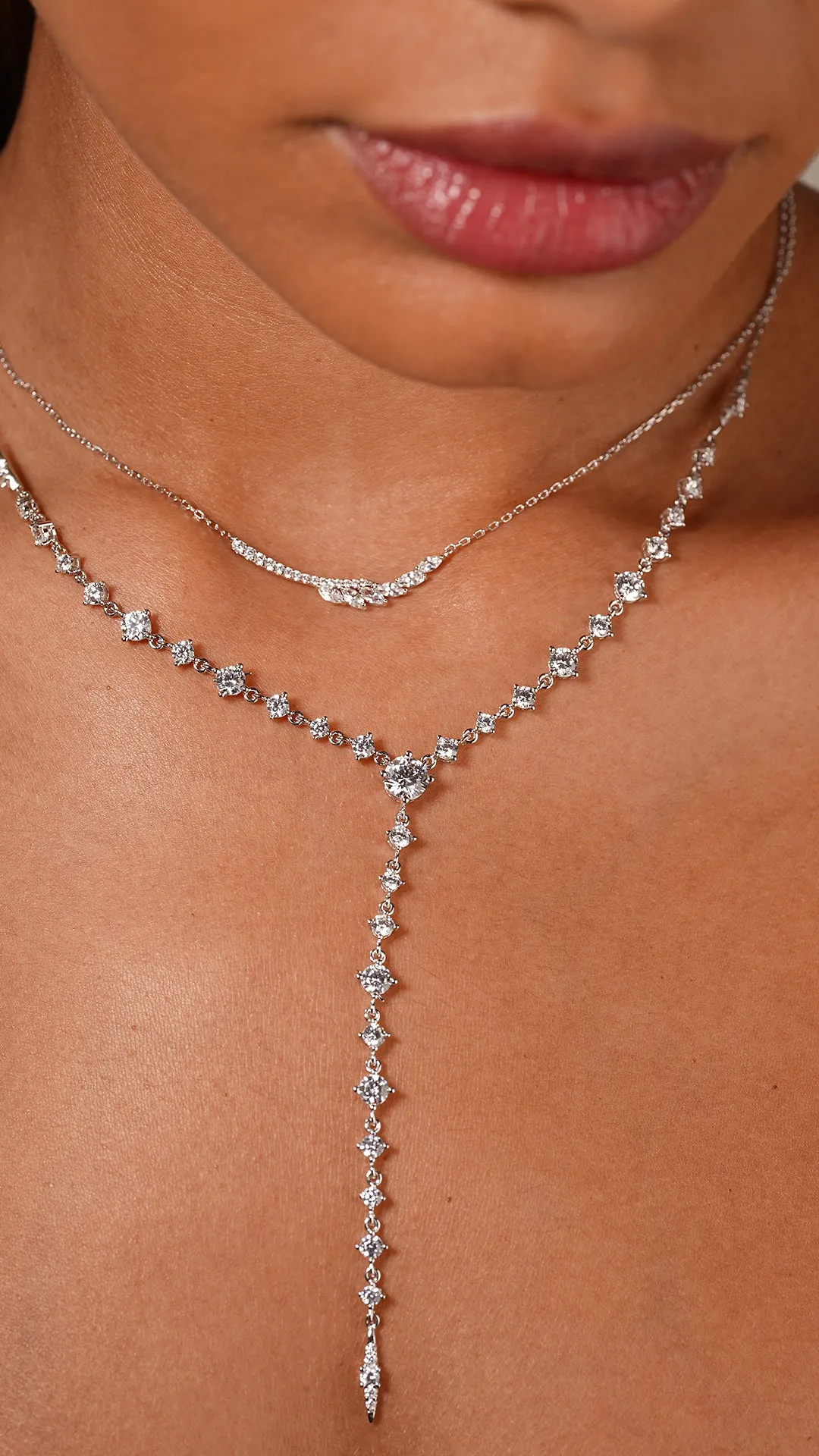 Laeta Necklace White Gold Plated