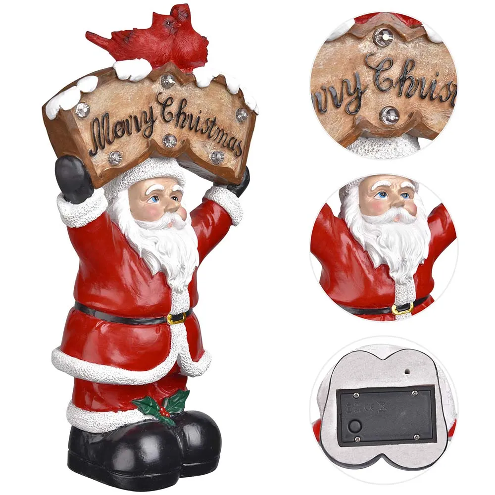 LED Christmas Figurine 12" Santa Snowman Resin