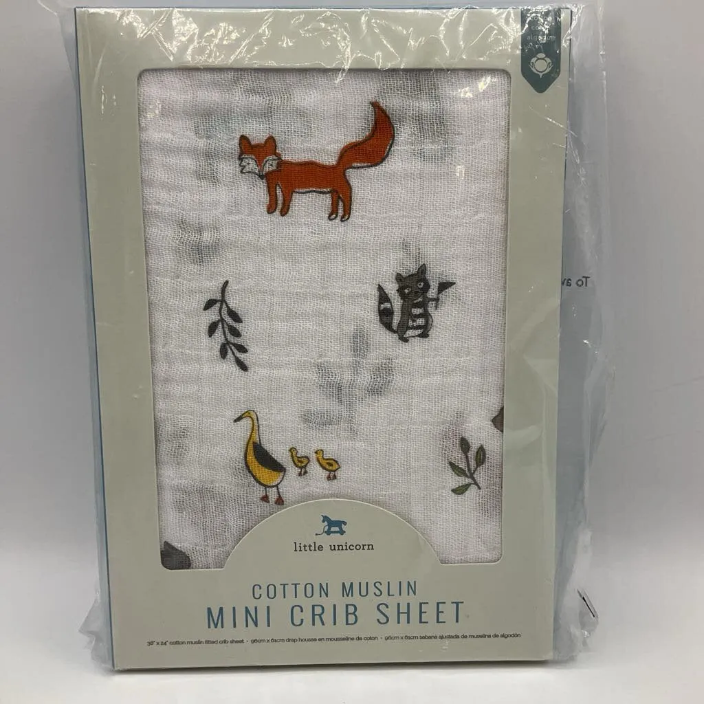 Little Unicorn Cotton Muslin Mini Crib Sheet-NEW