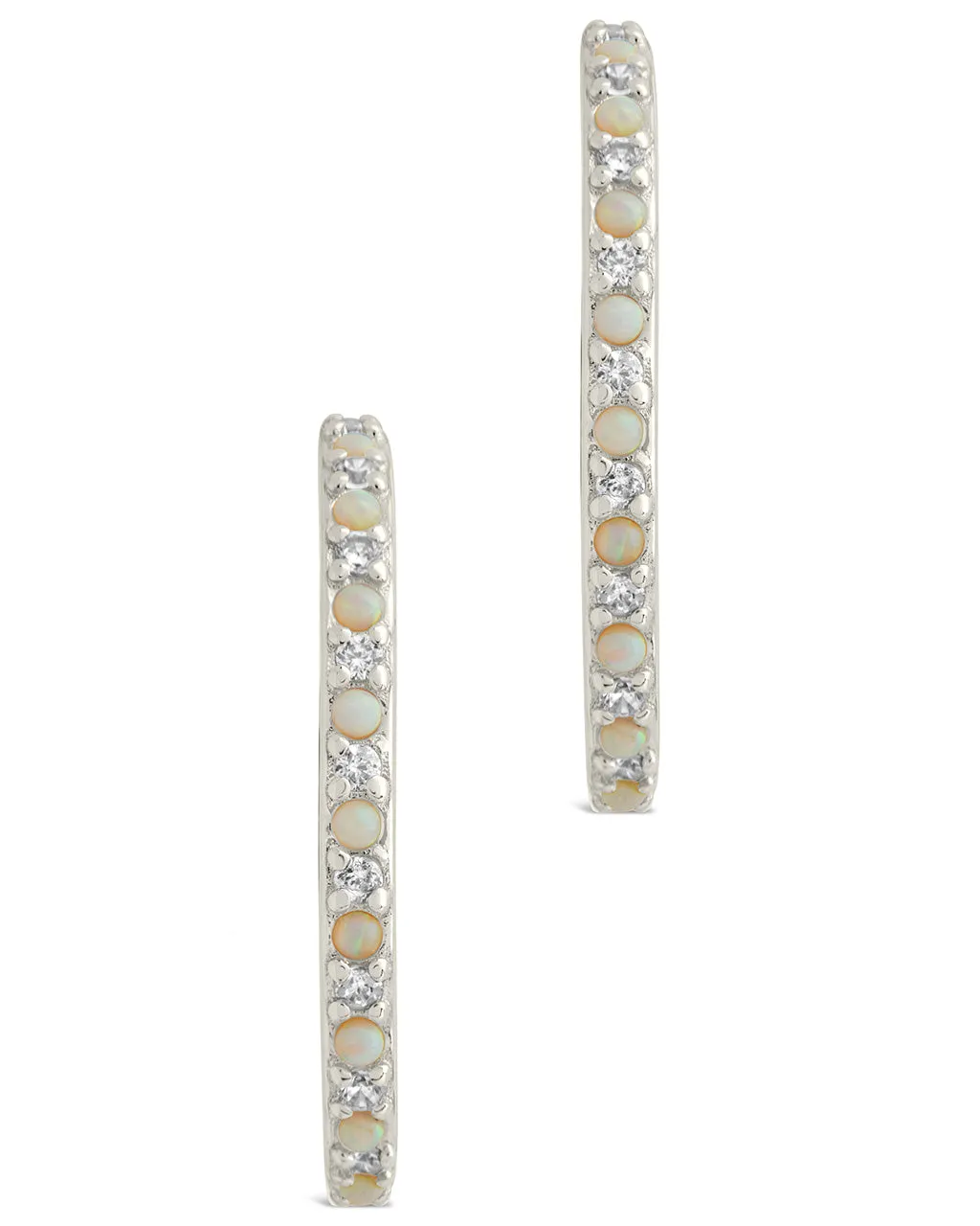 Lorna CZ & Opal Studded Hoop Earrings