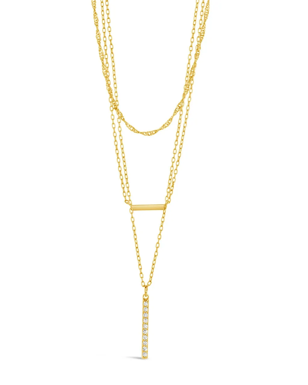 Lottie CZ Pendants & Chain Layered Necklace