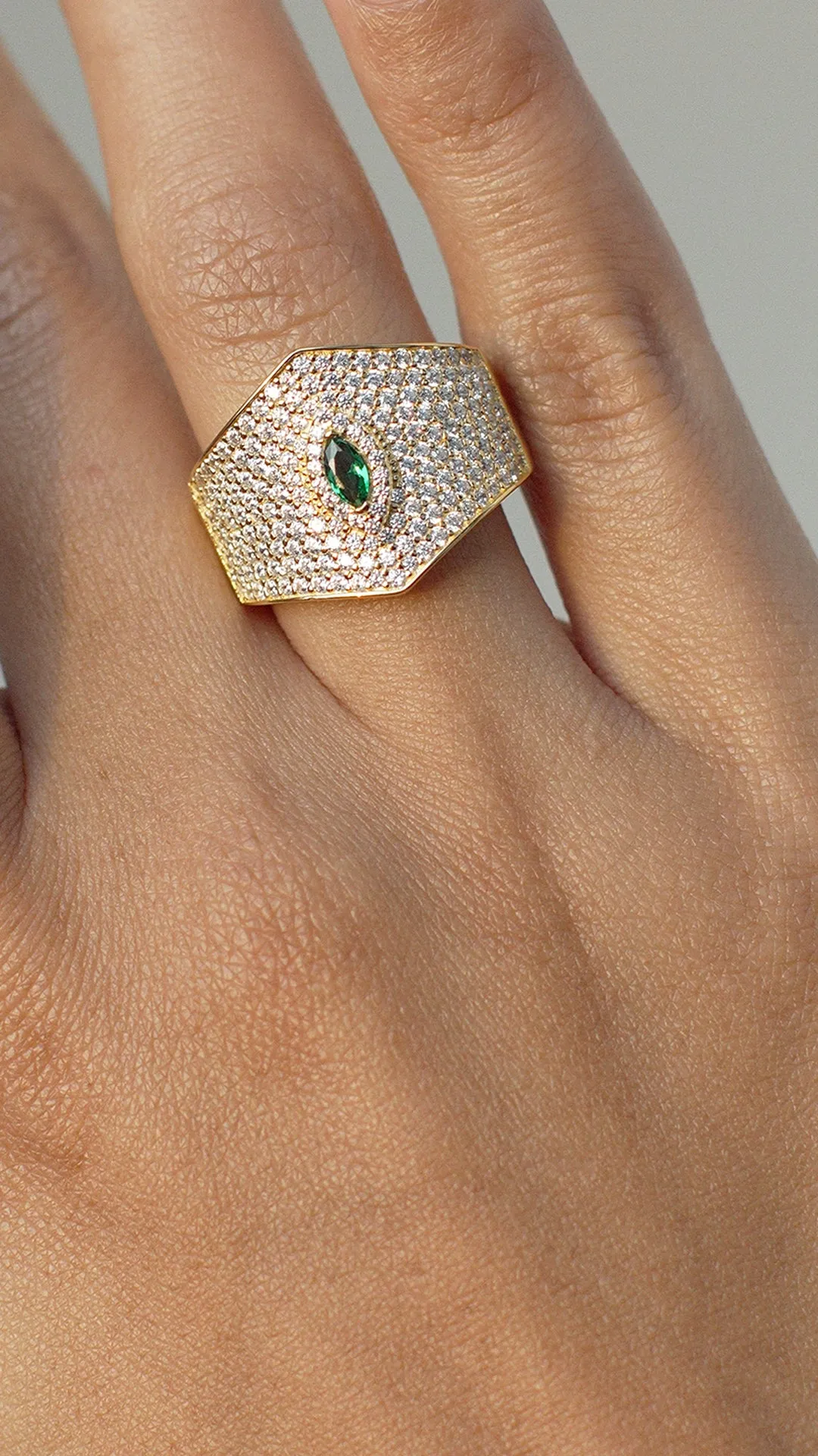 Makeda Emerald Ring 18K Gold Vermeil