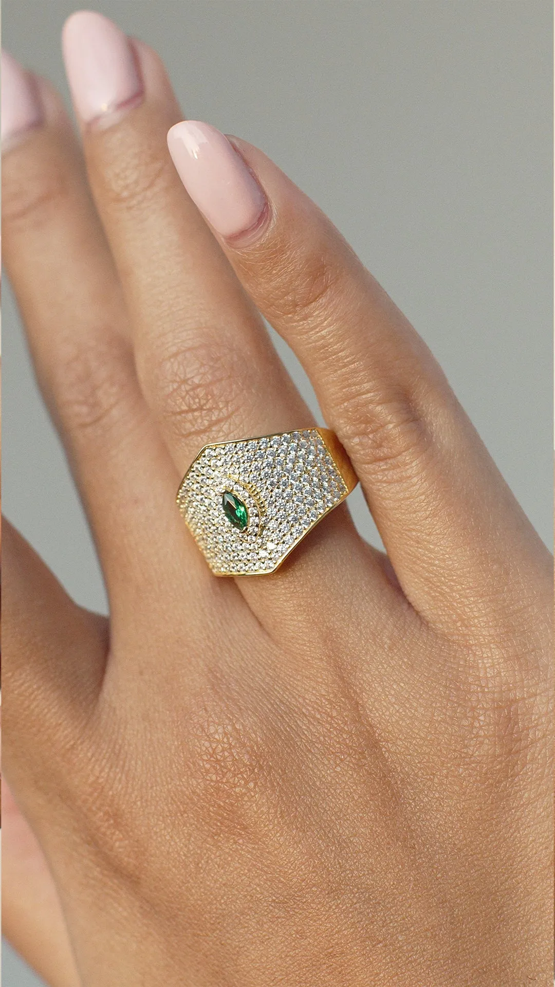 Makeda Emerald Ring 18K Gold Vermeil