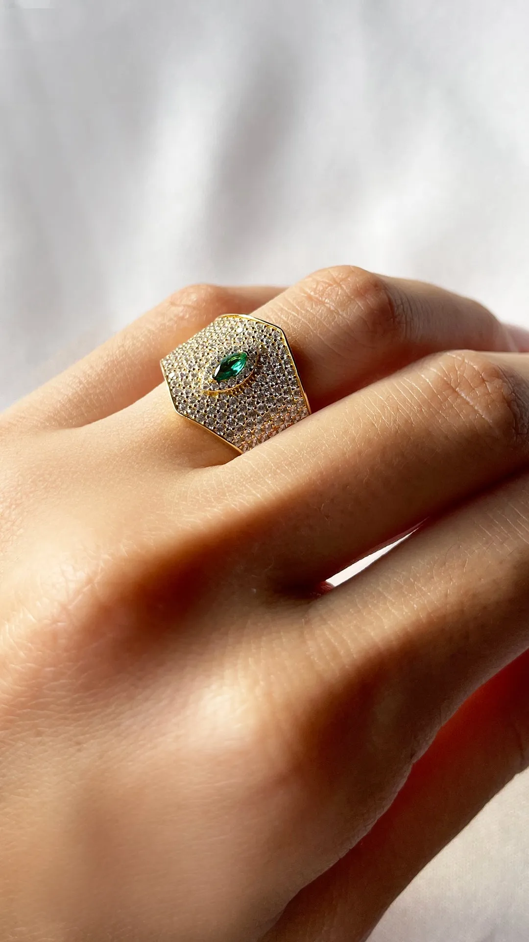 Makeda Emerald Ring 18K Gold Vermeil